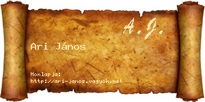 Ari János névjegykártya